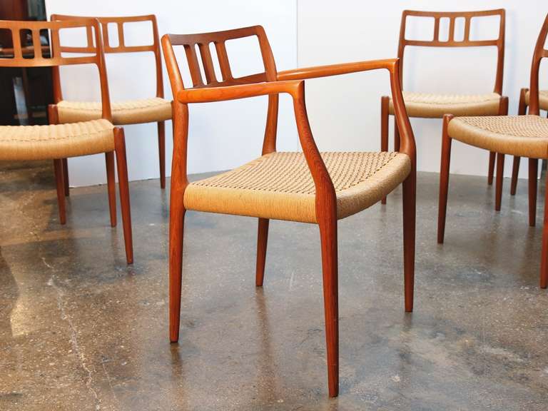 Set of Eight Niels O. Moller for J.L. Moller Chairs, Model 79 and 64 In Excellent Condition In Brooklyn, NY