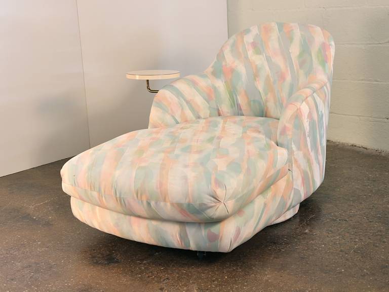 Milo Baughman for Thayer Coggin 1980s Chaise Longue with Table In Excellent Condition In Brooklyn, NY