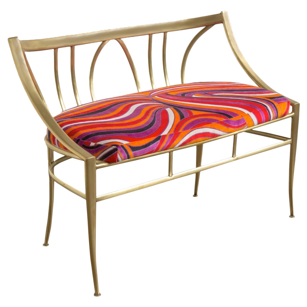 MidCentury Italian Brass Settee at 1stdibs