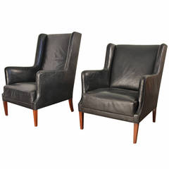 Danish Modern Leather Armchair - One Left