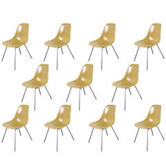 Charles and Ray Eames for Herman Miller Yellow Shell Chairs