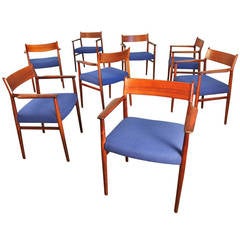 Eight Arne Vodder Rosewood Dining Chairs