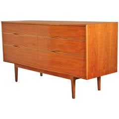 Mid-Century Double Dresser with Brass Details