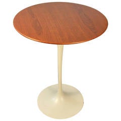 1960s Saarinen for Knoll Side Table with Walnut Top