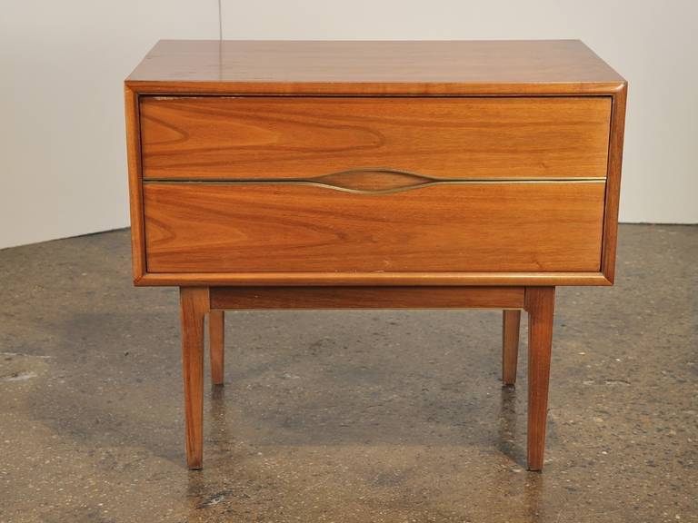 Brass Detailed MidCentury Nightstand at 1stdibs