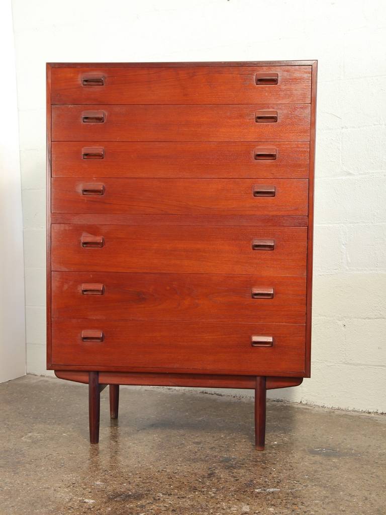 Scandinavian Modern Tall Teak Dresser by Borge Mogensen