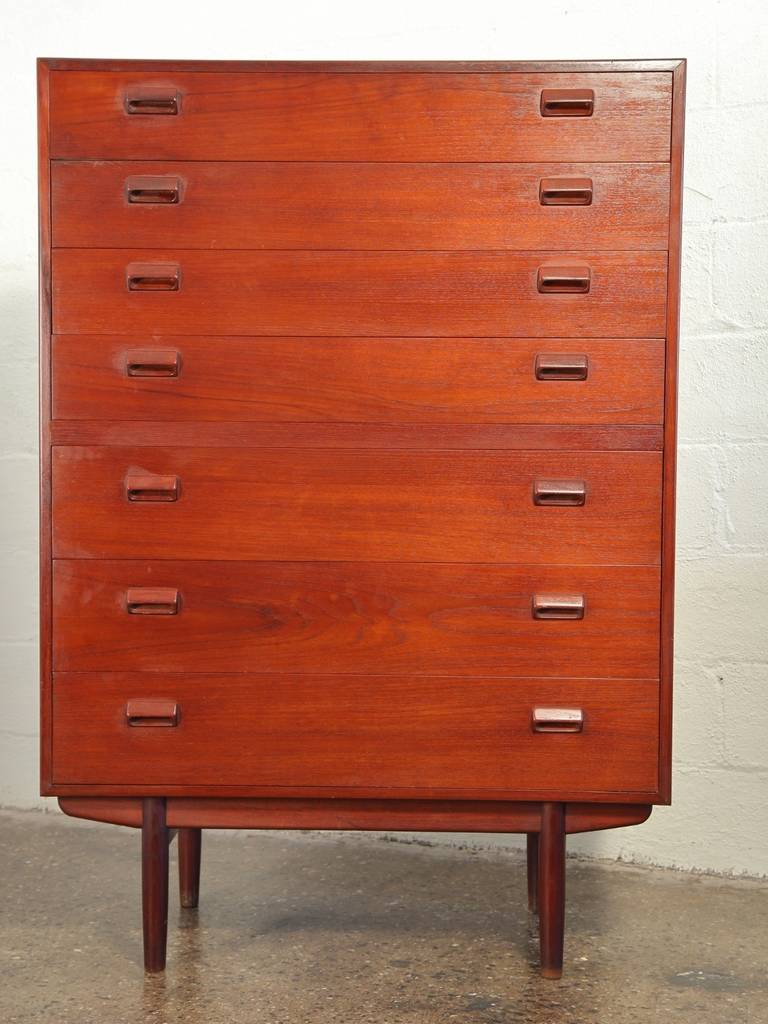 Danish Tall Teak Dresser by Borge Mogensen