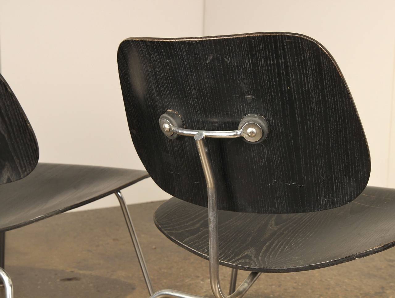 Mid-20th Century Pair of 1950s Black Lcm by Charles and Ray Eames for Herman Miller