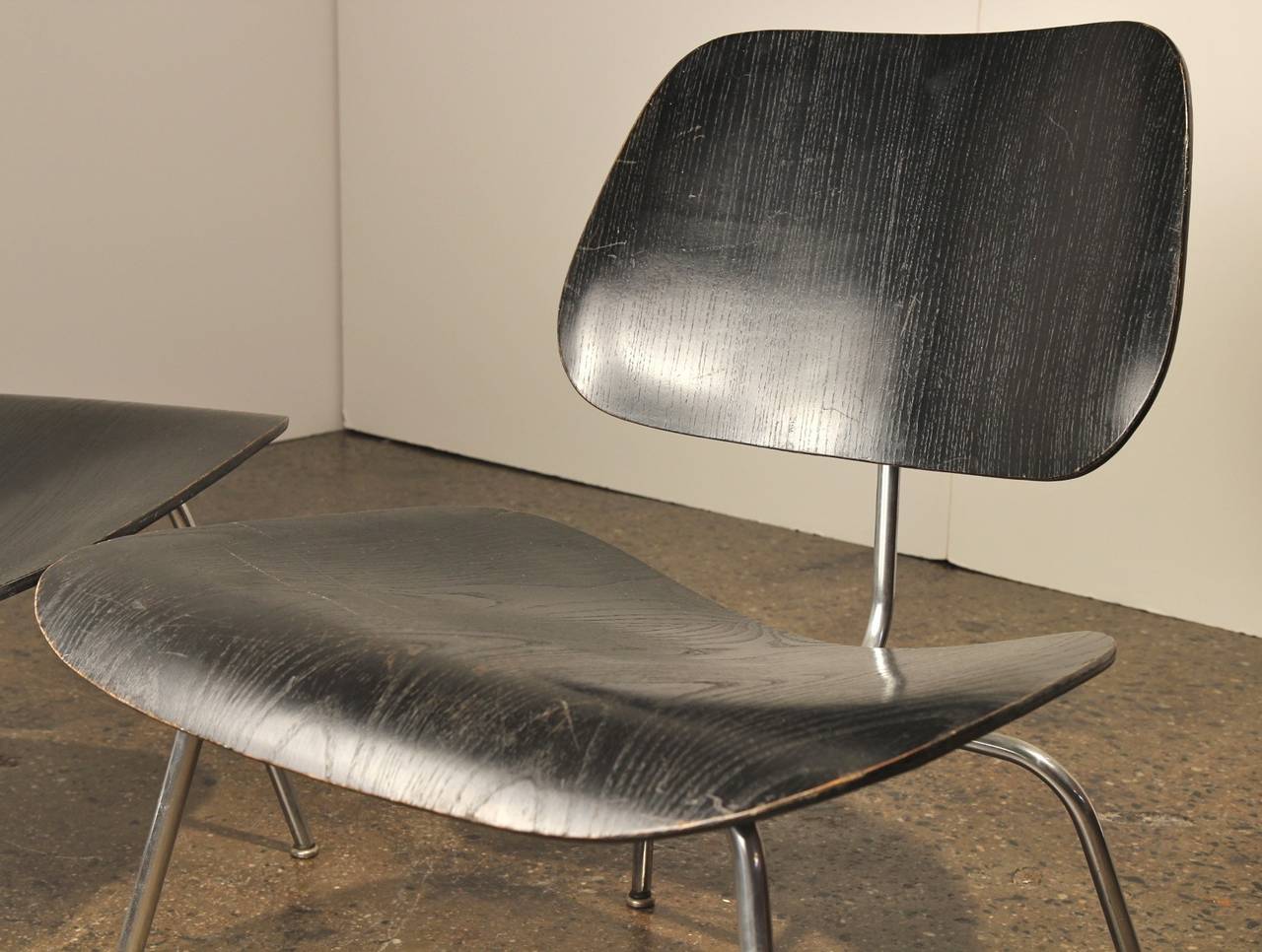 Pair of 1950s Black Lcm by Charles and Ray Eames for Herman Miller 1