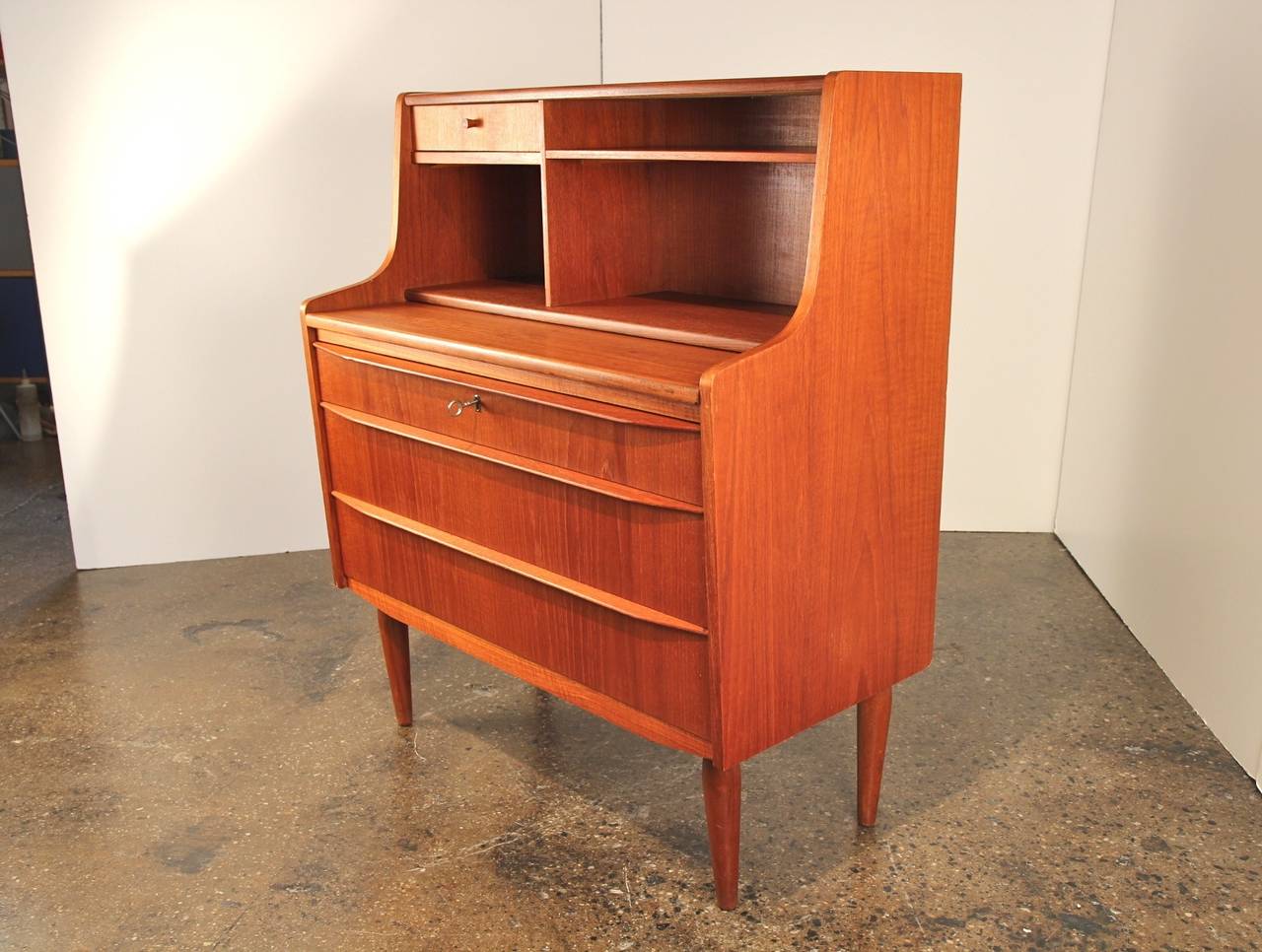 Lovely Danish Modern Teak Secretary or Vanity
