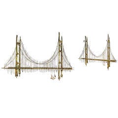 Paar Curtis Jeré Golden Gate Bridge Wandskulpturen