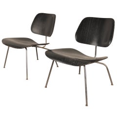 Pair of 1950s Black Lcm by Charles and Ray Eames for Herman Miller