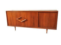 Vintage 1950s American Modern Credenza with Tiled Inlay