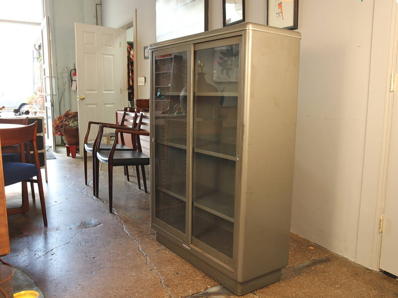 Vintage Industrial Metal Barrister Bookcase at 1stDibs metal