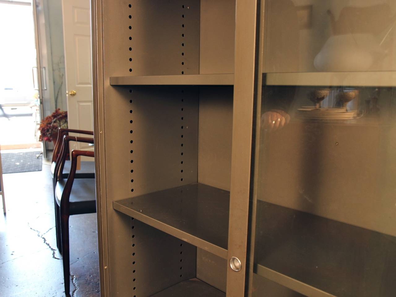 Vintage Industrial Metal Barrister Bookcase at 1stDibs metal