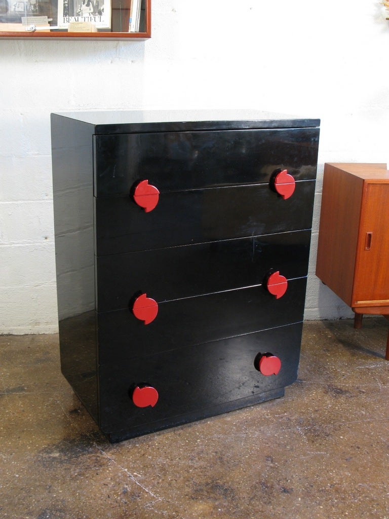 American Modernage Black Lacquer Dresser