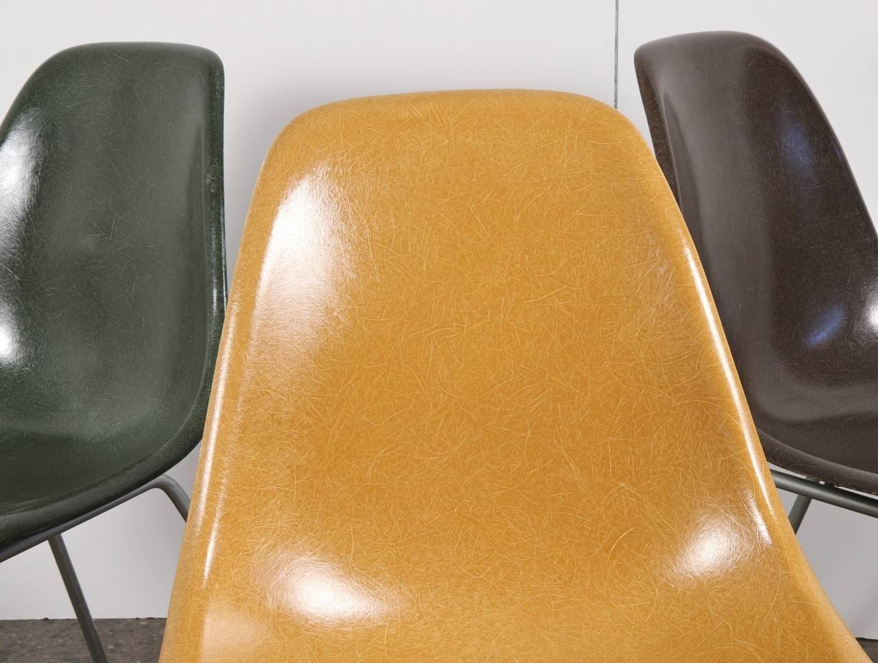 Mid-Century Modern Original Eames Fiberglass Shell Chairs by Herman Miller For Sale