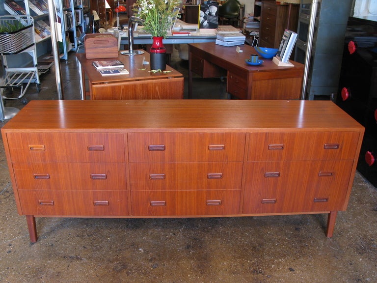 Scandinavian Teak Triple Dresser / Credenza