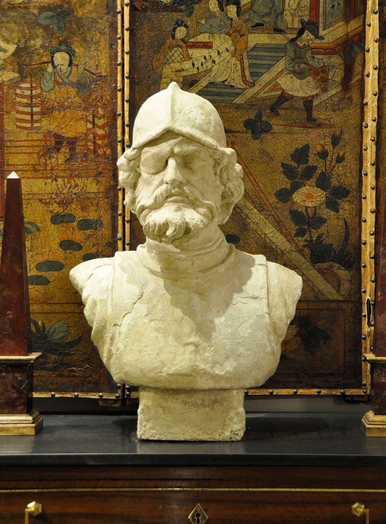 19th Century Conquistador Bust In Good Condition In Madrid, ES