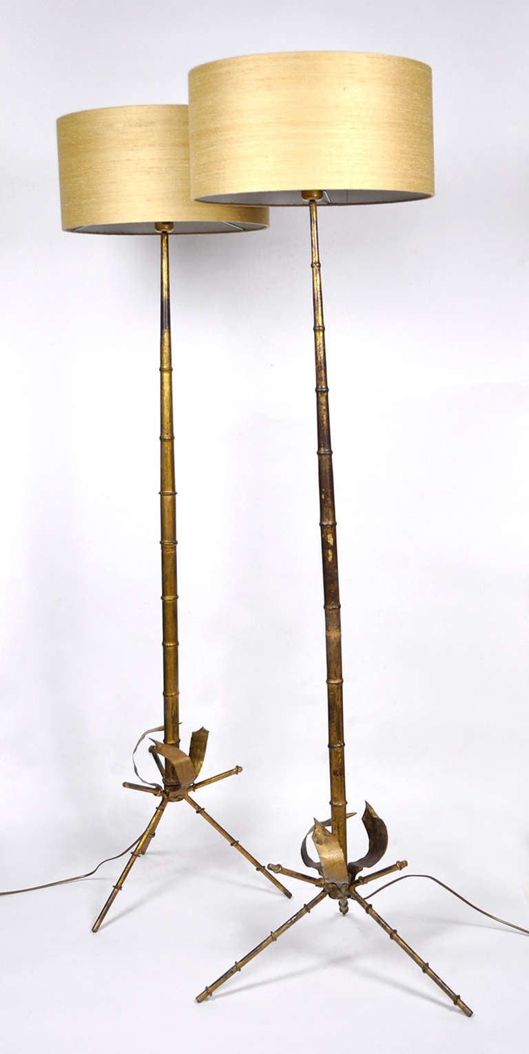 20th C. Pair Iron Floor Lamp