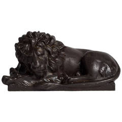 19th Century Seated Lion Sculpture 