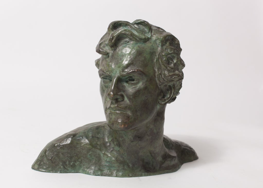 20th c. Bust of man Art Decó