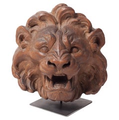 19th c.Terracotta lion mask