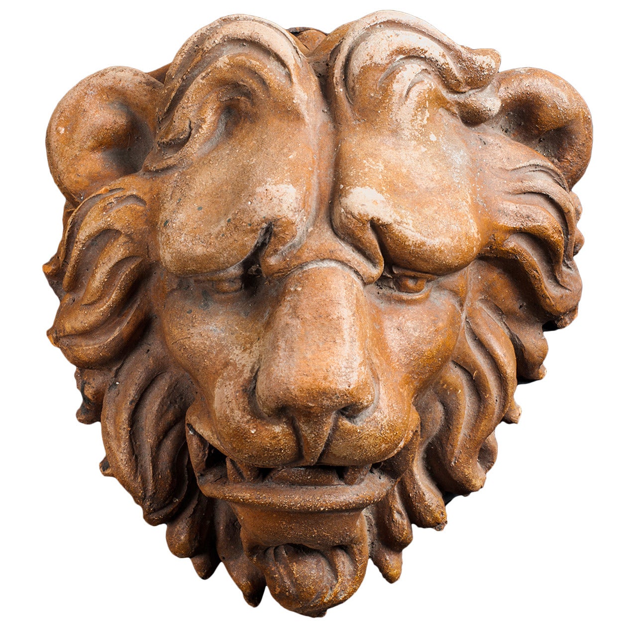 20th Century Terracotta Lion Head