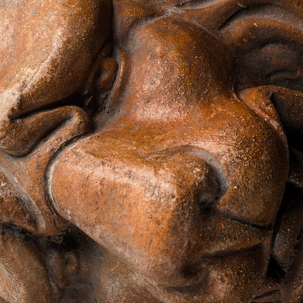 Classical Roman 20th Century Terracotta Lion Head
