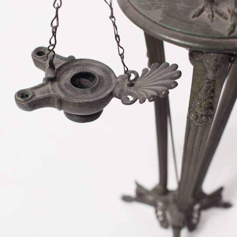 19th c.  Oil Lamp  in roman style 