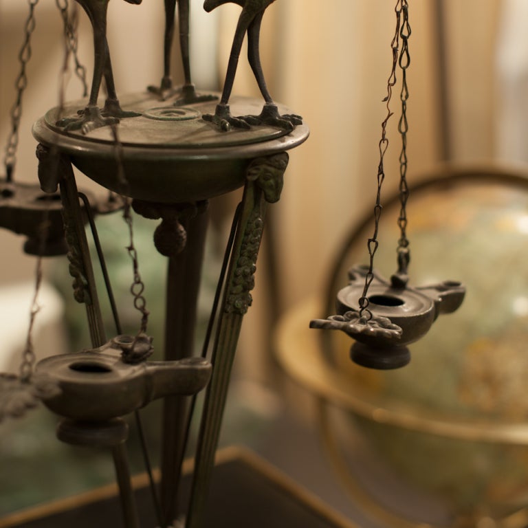 19th c.  Oil Lamp  in roman style 
