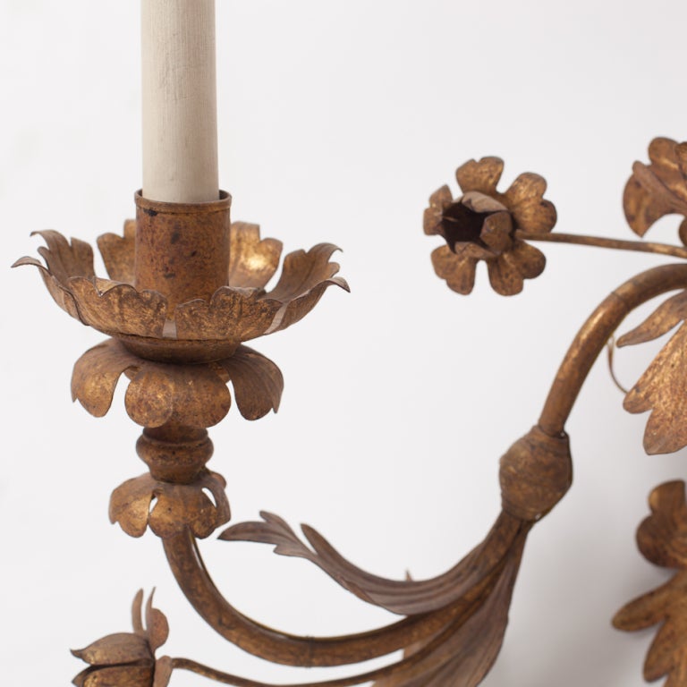 Beautifull sconces, made in iron and gold. Have four pieces, with possibility of selling partner.