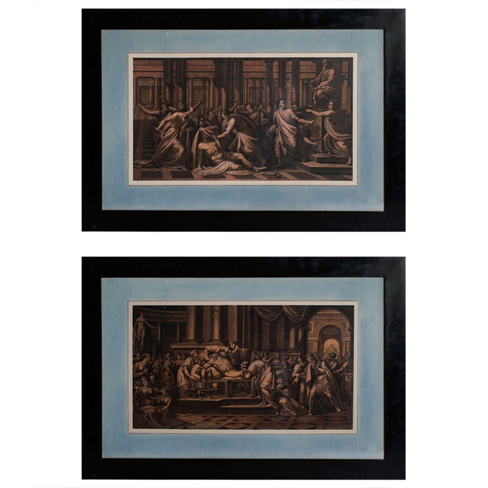 19th Century Pair of Scenes Julios Caesar's Life