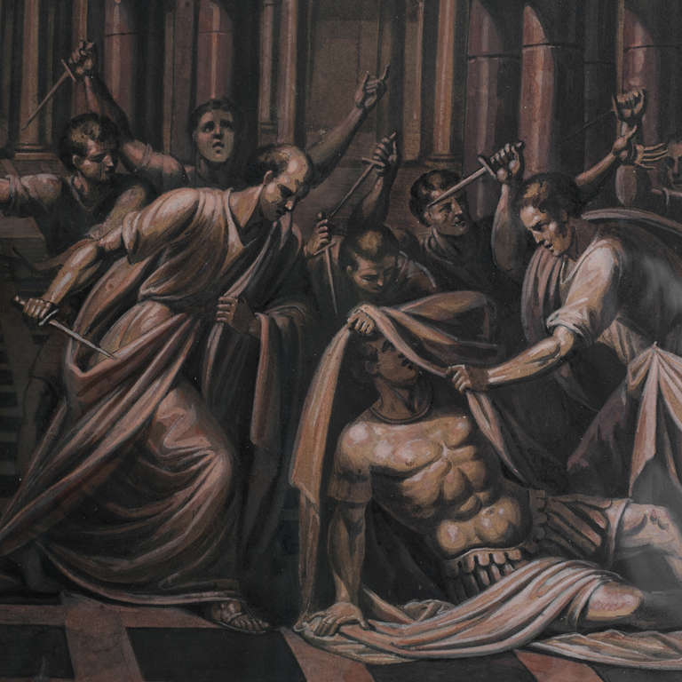 Paire de scènes de la vie de Julio César, 19e siècle Bon état - En vente à Madrid, ES