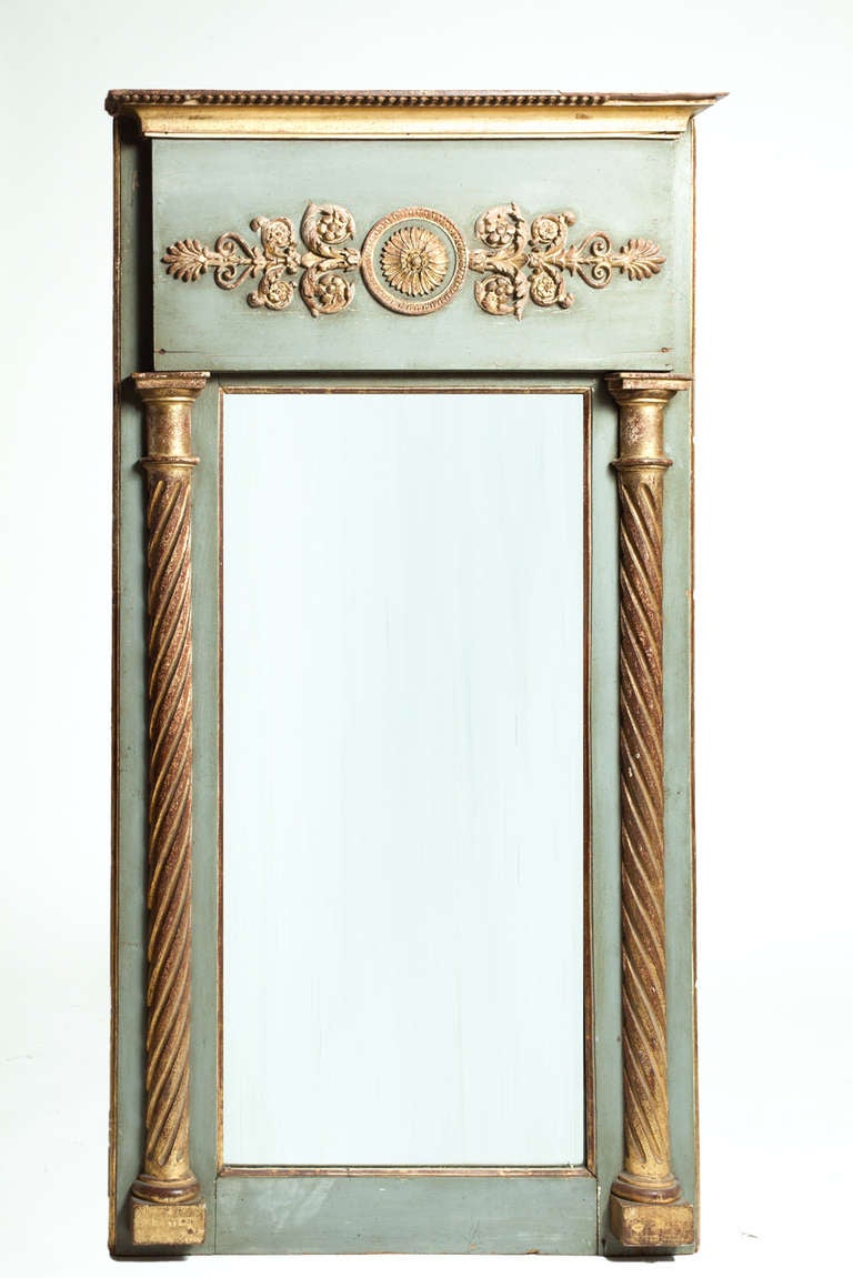 Empire period Trumeau lacquered and gilded wood.