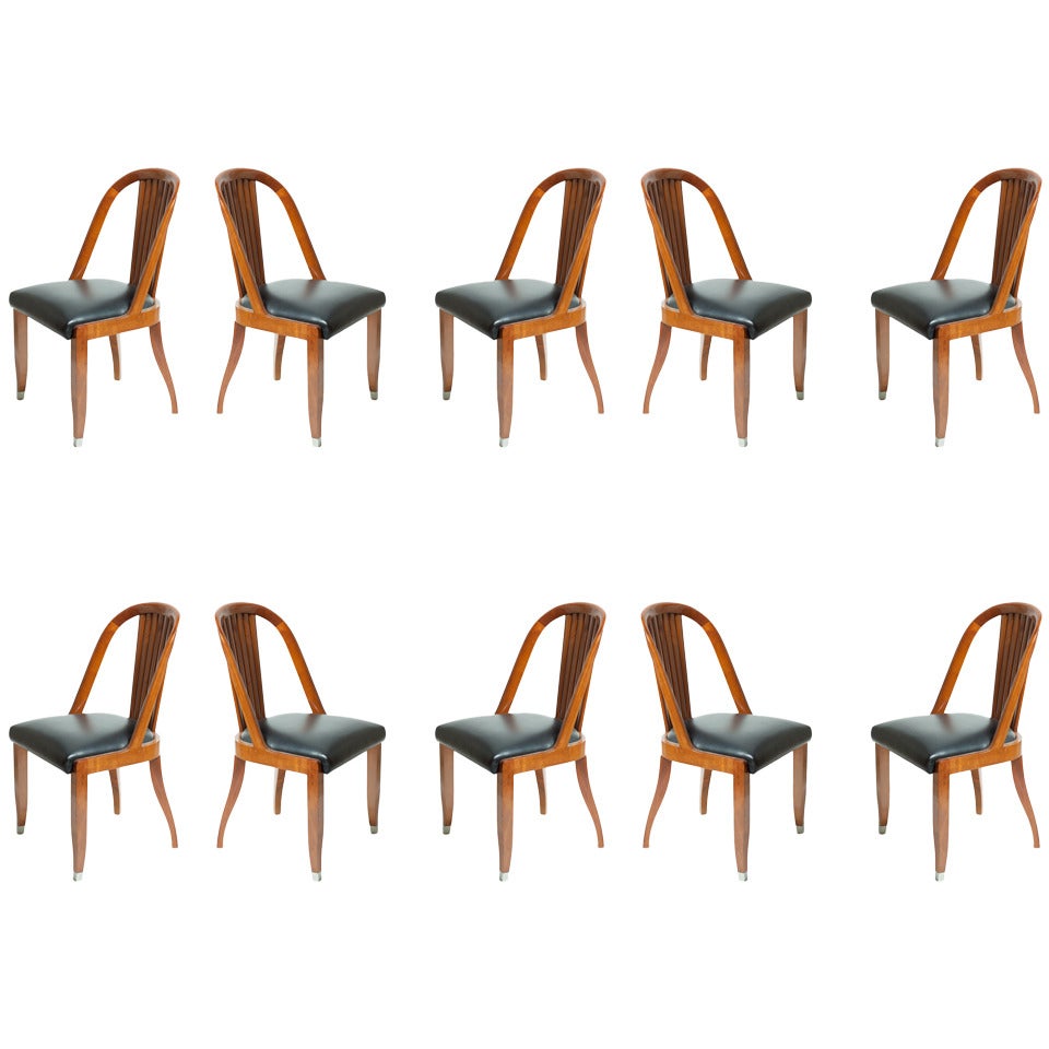 Set of  10 Art Deco Style Spanish  Dining Chairs