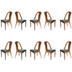 Set of  10 Art Deco Style Spanish  Dining Chairs