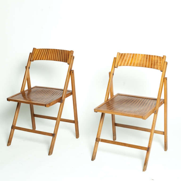 Art Deco 20th c. Set Of Four Folding  Chairs