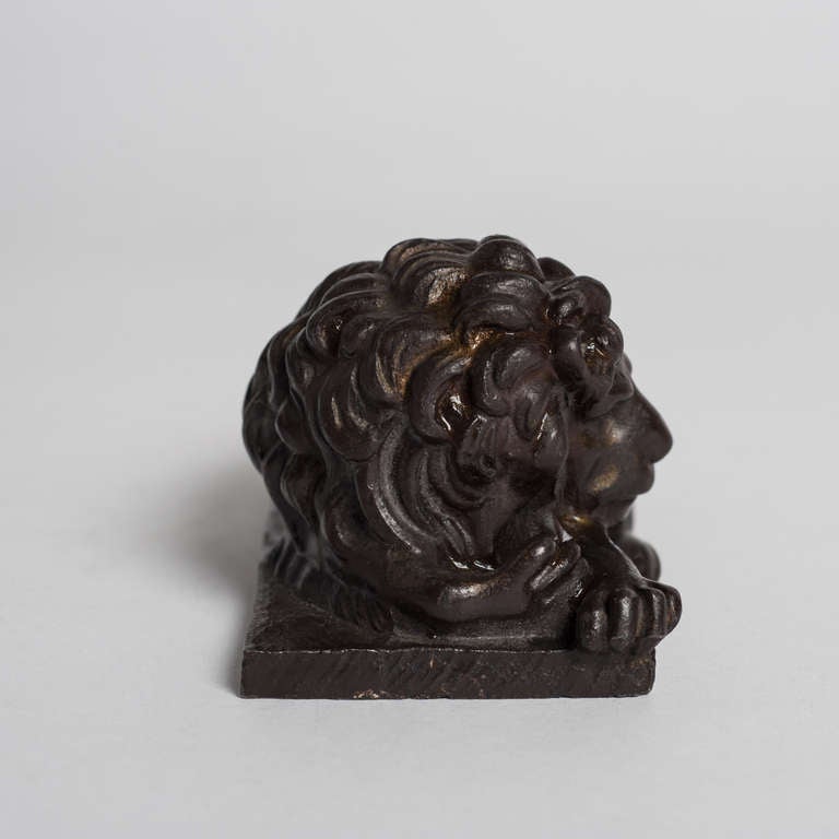 French 19th Century Seated Lion Sculpture 
