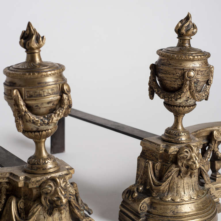 French 19th Century Louis XVI Style Andirons