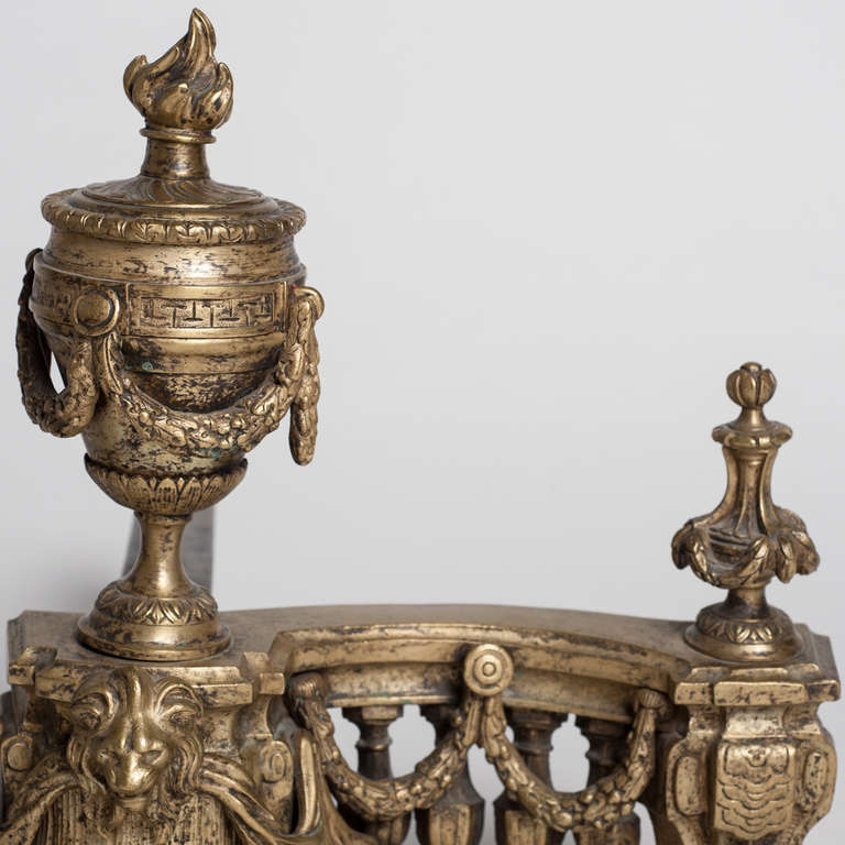 19th Century Louis XVI Style Andirons In Good Condition In Madrid, ES