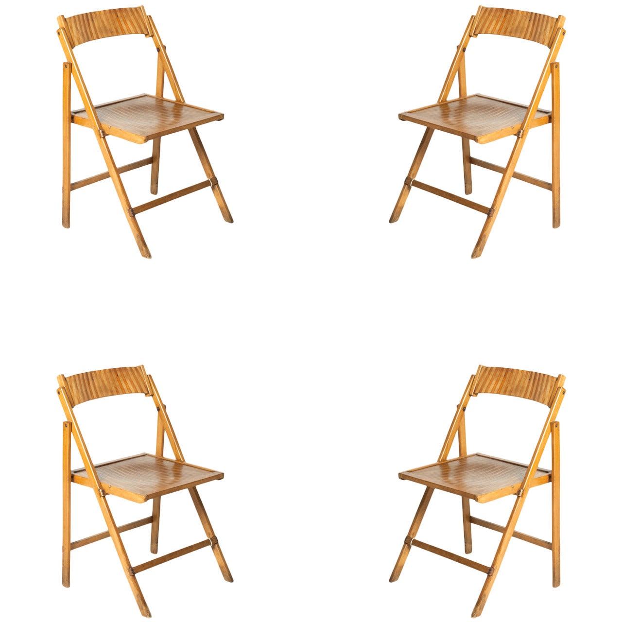 20th c. Set Of Four Folding  Chairs