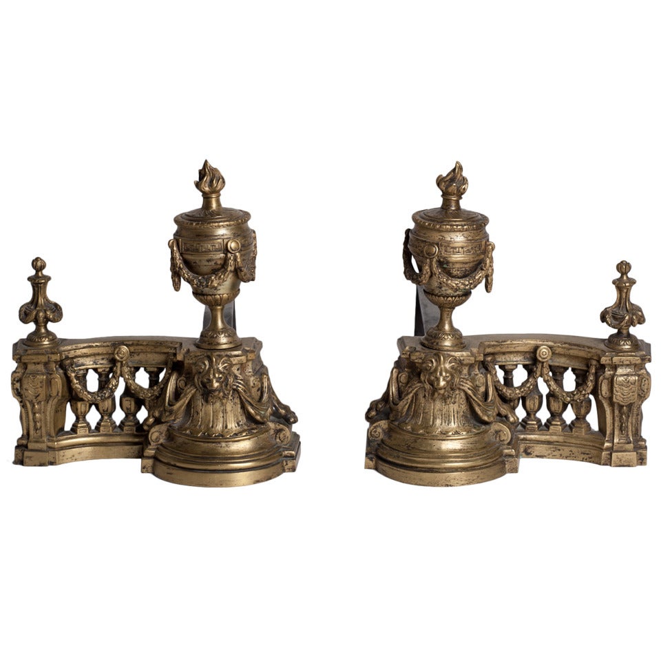 19th Century Louis XVI Style Andirons