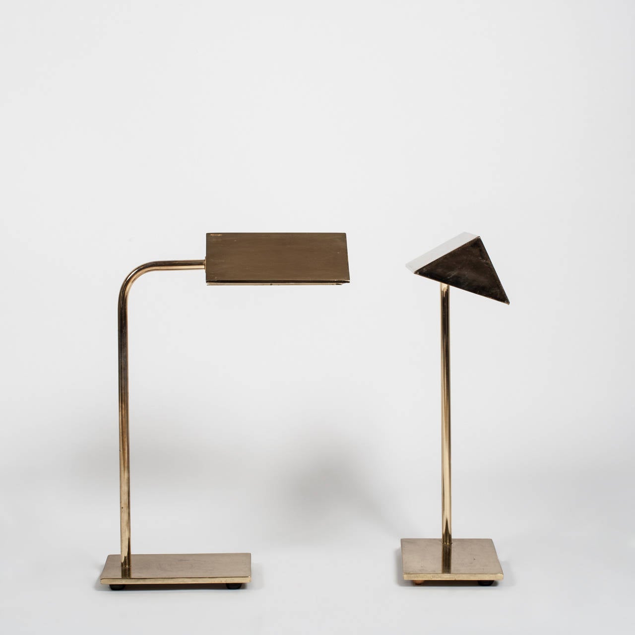 Modern Pair of Brass Desk Lamps