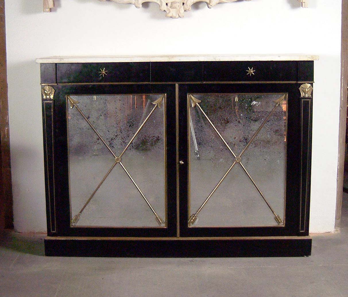 20th c. black lacquered cabinet