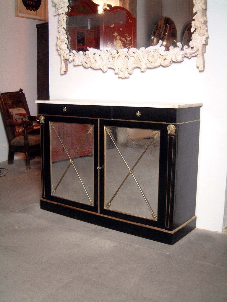 French 20th c. black lacquered cabinet