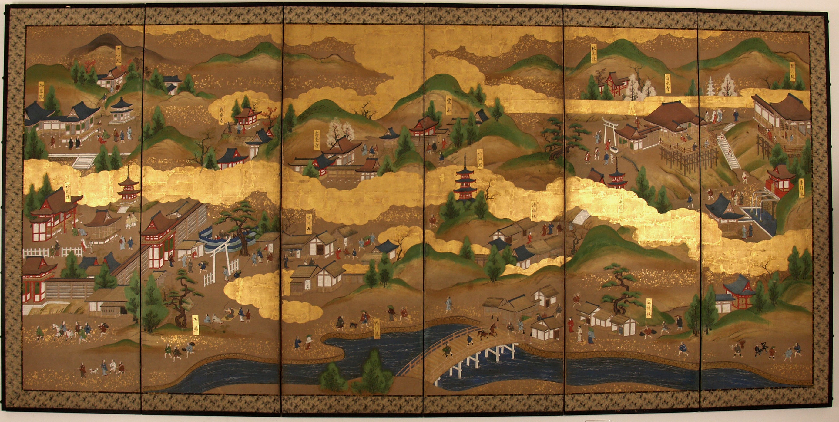 19th c six leaf japanese  screen For Sale