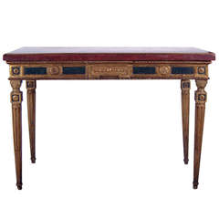 A Neoclassical Gilt and Polychromed Wood Console Table