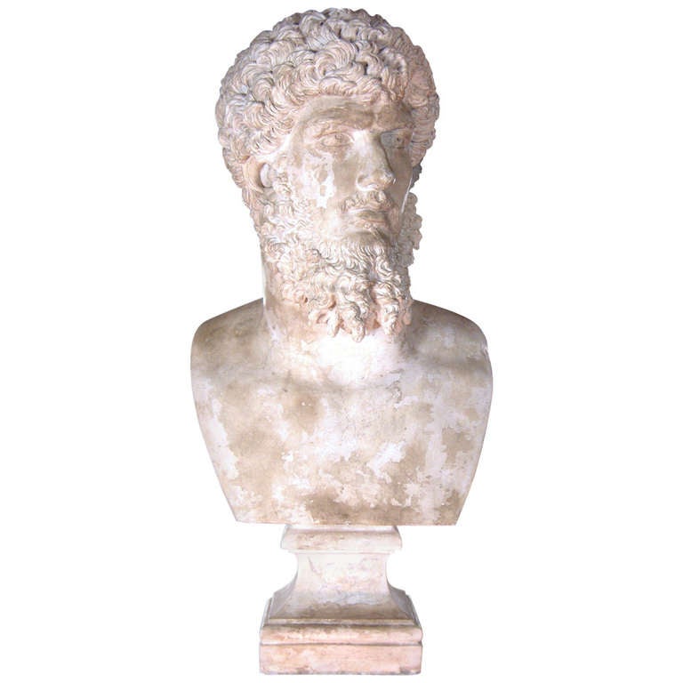 Italian 19th Century Plaster Bust of Lucio Vero