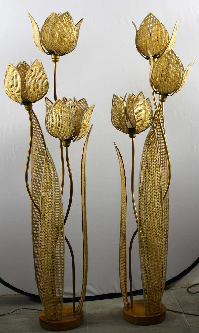 Pair of Tulip Lamps at 1stdibs